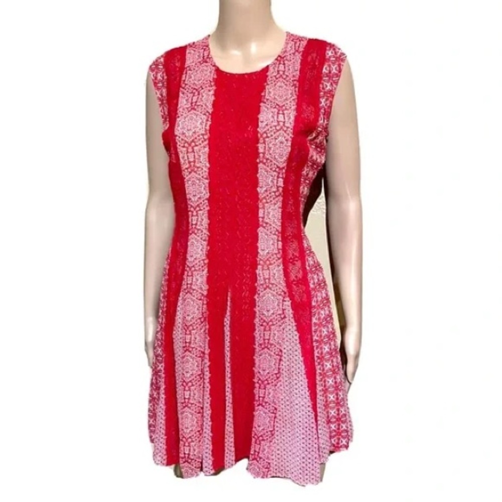 BCBGMaxAzira Red Jalena Lace Dress